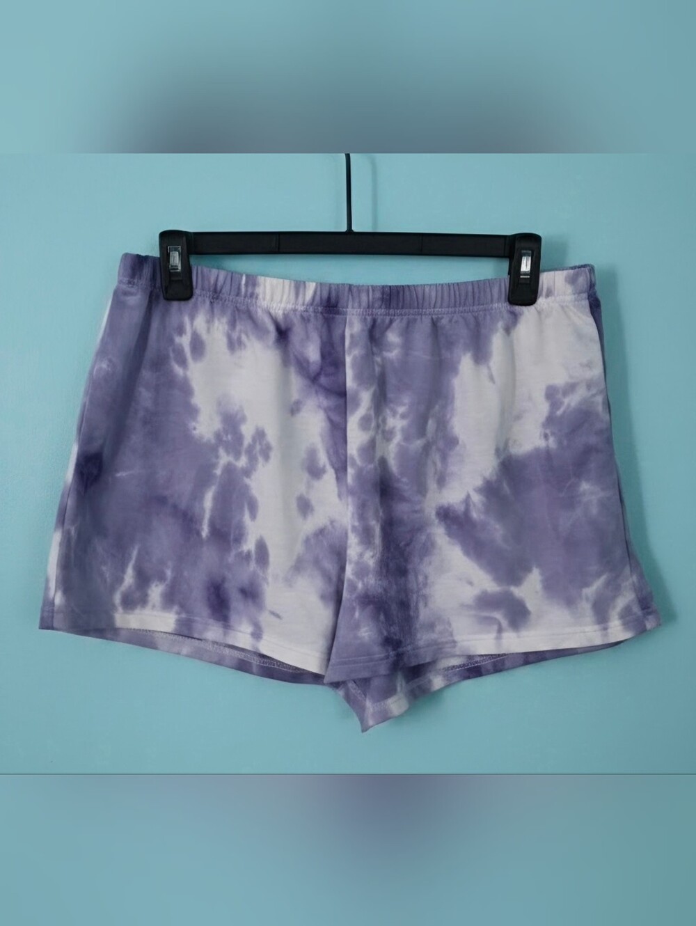 SHEIN Purple and White Tie-Dye Lounge Shorts